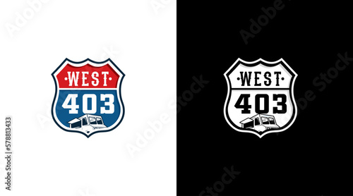 Wallpaper Mural West truck route logo sign transportation badges icon Design Torontodigital.ca