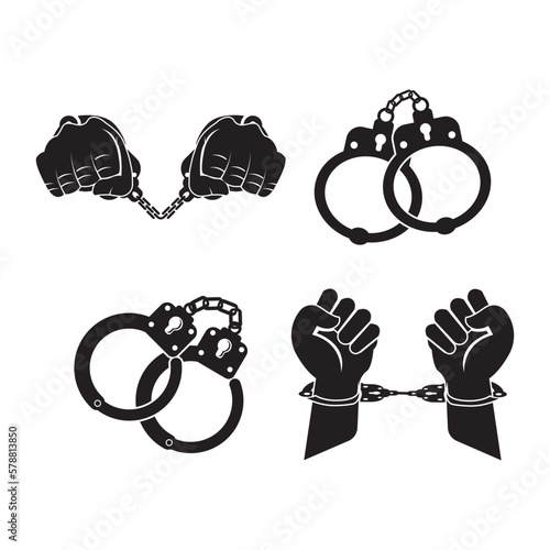 Handcuffs icon,logo vector illustration design template