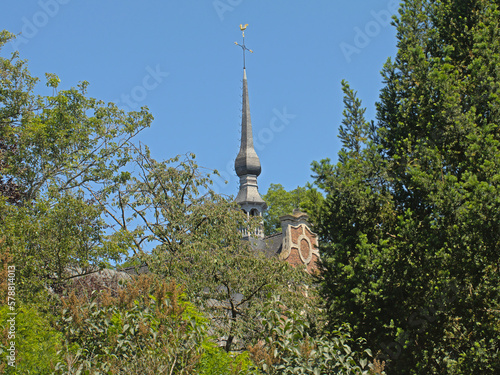Canvas Print Little tower of a chapel, architecture detail of Groot Begijnhof beguinage, UNES