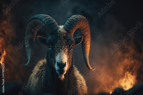 Goat close-up illustration created using generative AI.
