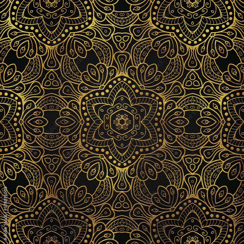 Golden abstract mandala luxury style pattern design Golden abstract mandala luxury style pattern design
