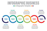 6 Steps Modern Timeline diagram with progress circle, presentation vector infographic with circle. Infographic template for business.