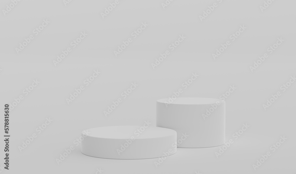 White Geometric Round Podium Platform Studio Scene Stand Gray Grey Background Show Cosmetic Bottle Beauty Products Two Stage Showcase On Pedestal Display Workshop Mockup Realistic 3D Illustration White Geometric Round Podium Platform Studio Scene Stand Gray Grey Background Show Cosmetic Bottle Beauty Products Two Stage Showcase On Pedestal Display Workshop Mockup Realistic 3D Illustration