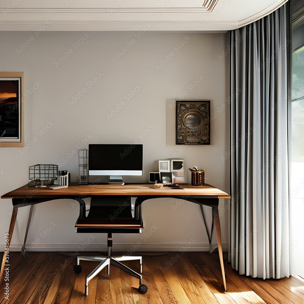 20. A home office with a desk, a computer, and a comfortable chair.2, Generative AI 20. A home office with a desk, a computer, and a comfortable chair.2, Generative AI