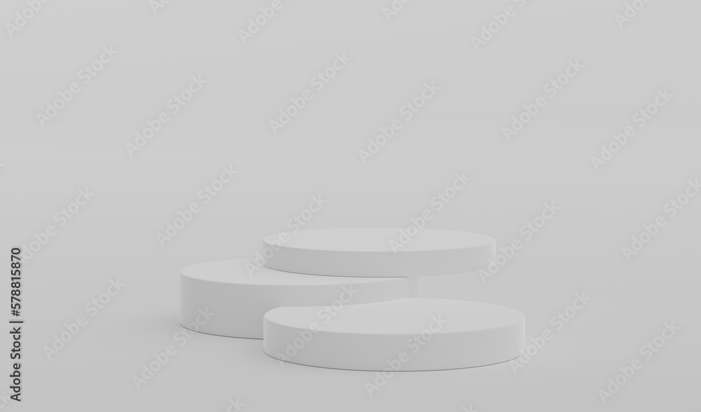 White Geometric Round Podium Platform Studio Scene Stand Gray Grey Background Show Cosmetic Bottle Beauty Products Three Stage Showcase On Pedestal Display Workshop Mockup Realistic 3D Illustration White Geometric Round Podium Platform Studio Scene Stand Gray Grey Background Show Cosmetic Bottle Beauty Products Three Stage Showcase On Pedestal Display Workshop Mockup Realistic 3D Illustration