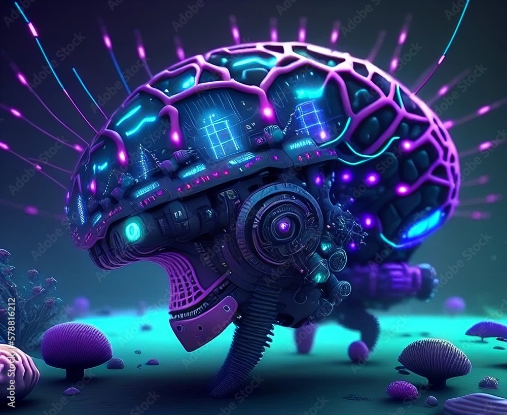 Fototapeta premium neural network connectivity in the brain's digital