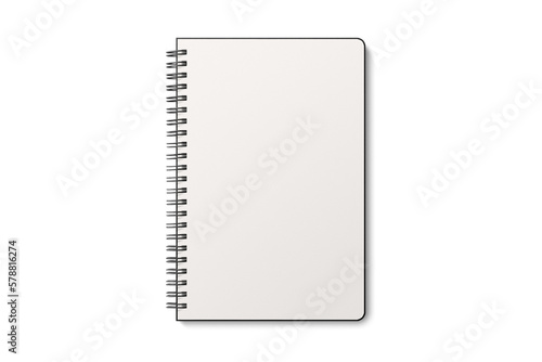 Cuadro en lienzo Spiral bound notebook mockup template with black paper cover isolated on a transparent background, PNG