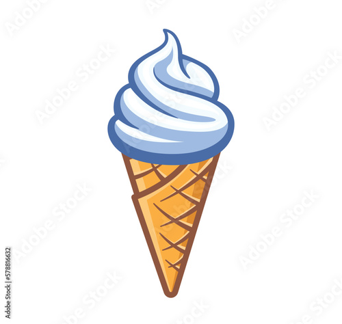 simple fun soft serve icecream in waffle cone