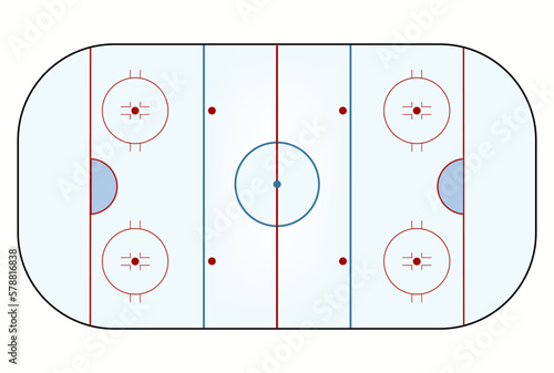 Ice hockey field coach board. Vector