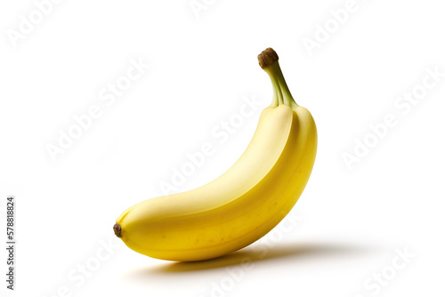 Banana isolated on white background. Generative AI illustration