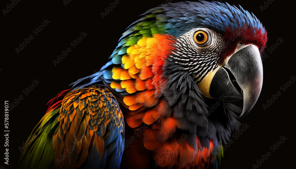 Beautiful_colorful_parrot_designer.Generative AI. Beautiful_colorful_parrot_designer.Generative AI.