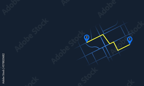 Route map with points. Online service, Delivery, Vehicle rent