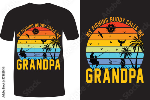 Fishing t-shirt design vintage Fishing t-shirt design my fishing buddy calle me grandpa t shirt vintage design