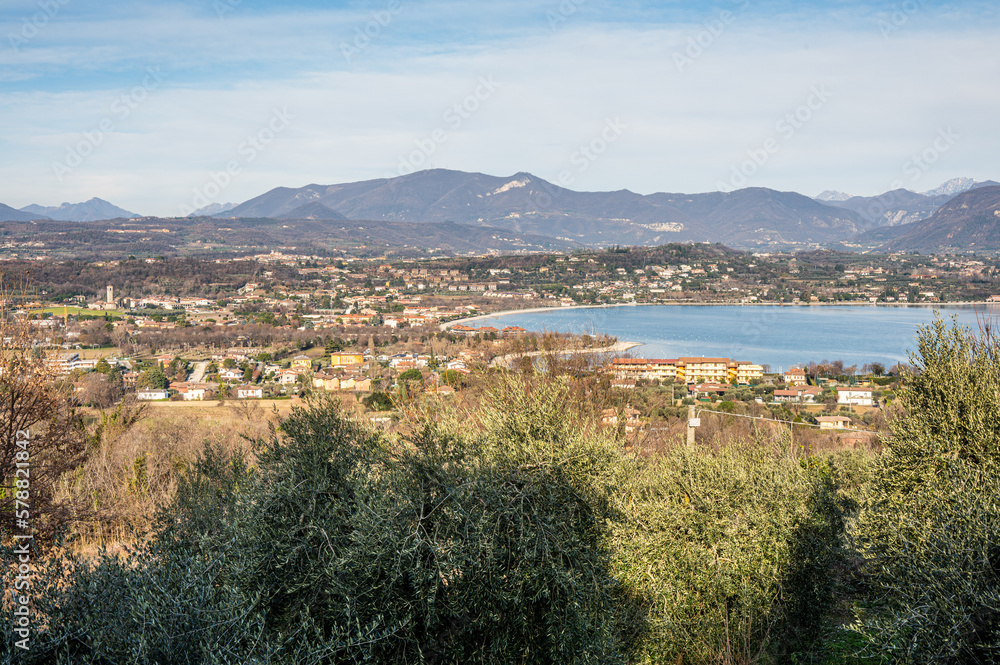 Aerial view of Manerba in the Lake Garda