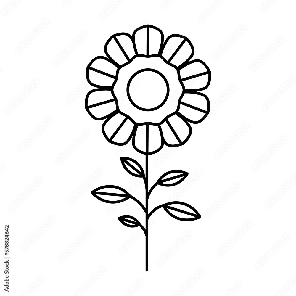 PNG image icon of flowers in lines with transparent background PNG image icon of flowers in lines with transparent background