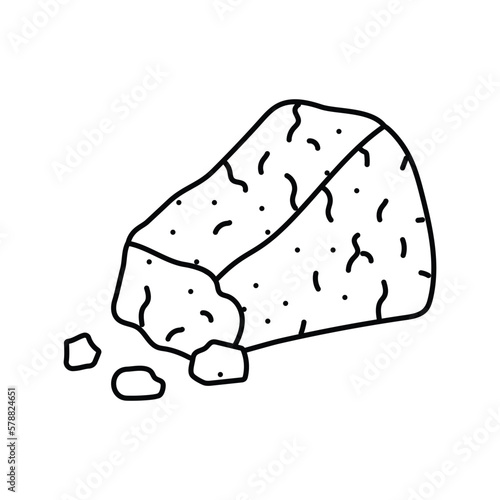 blue cheese food slice line icon vector illustration