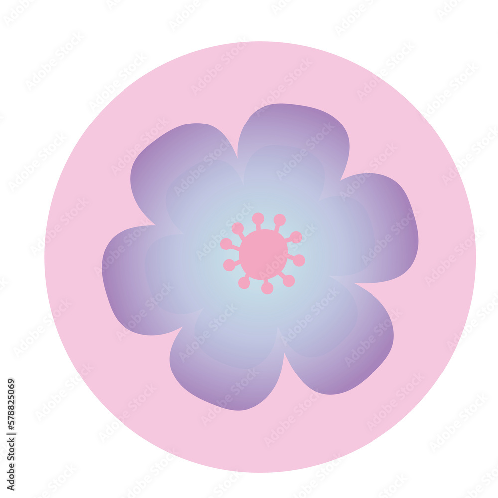PNG image icon of a flower in a circle with transparent background PNG image icon of a flower in a circle with transparent background