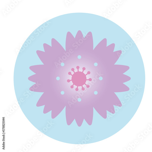 PNG image icon of a flower in a circle with transparent background