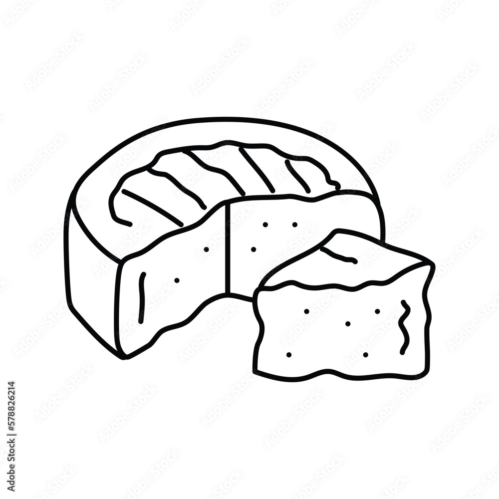 camembert cheese food slice line icon vector illustration camembert cheese food slice line icon vector illustration