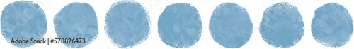 Blue circle watercolor brush stroke and sptamp vector set. Grunge round shapes design art elements vector