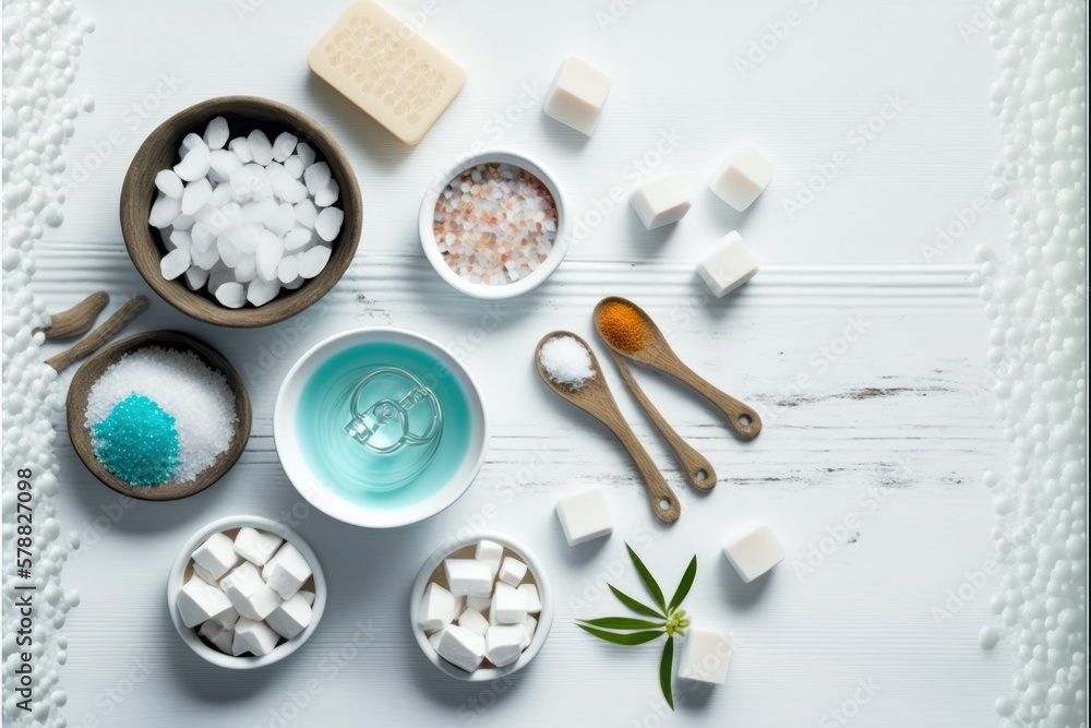 spa still life with oils, salt, soap bars, Himalaya and towel, wellness relaxation set kit spa still life with oils, salt, soap bars, Himalaya and towel, wellness relaxation set kit