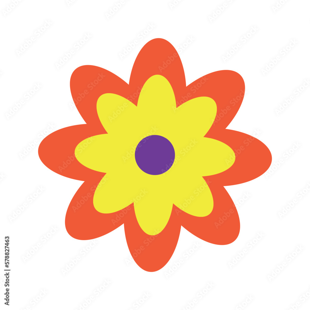 funny bright modern hippie flower vector illustration funny bright modern hippie flower vector illustration