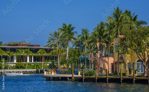 Architecture along the canals of Fort Lauderdale in Florida  USA