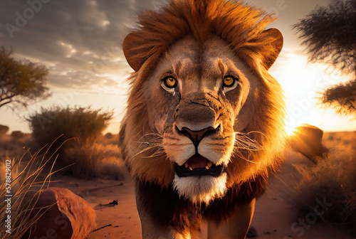 Lion king portrait created with AI 