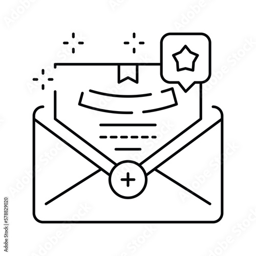 event triggered email line icon vector illustration