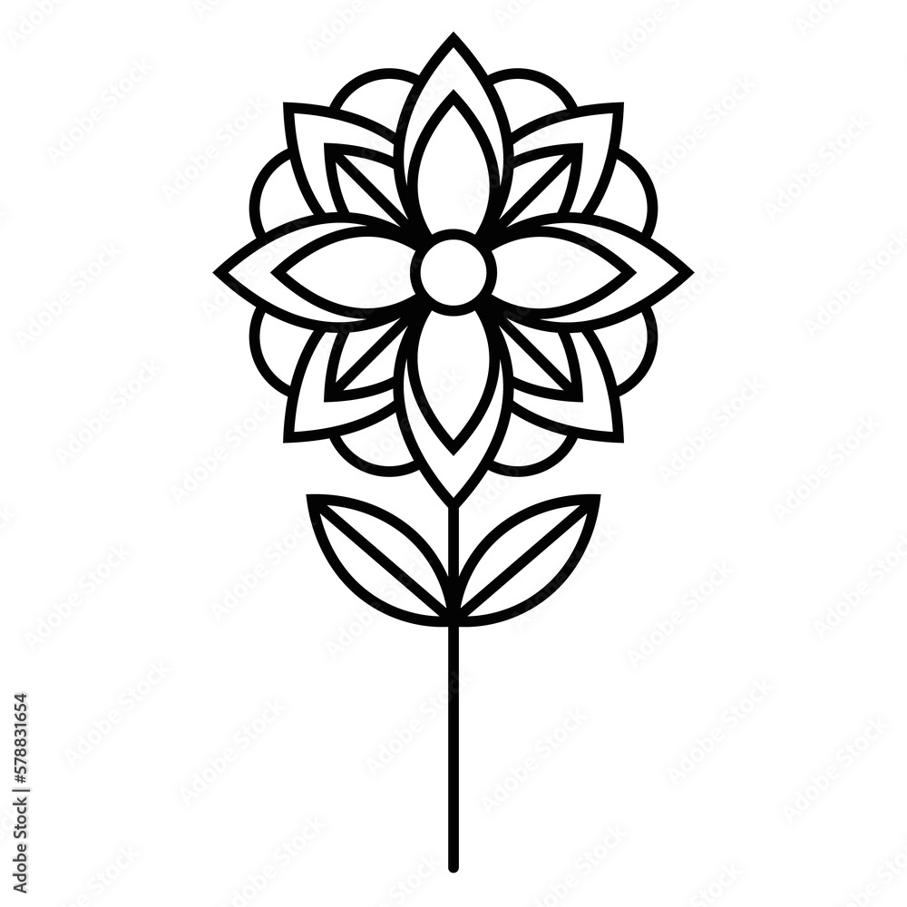 PNG image icon of flowers in lines with transparent background PNG image icon of flowers in lines with transparent background