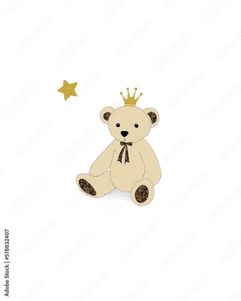 Fototapeta premium Stuffed animal teddy bear illustration vector 