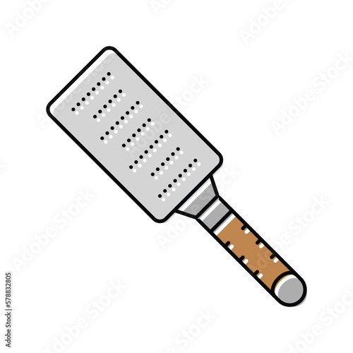 stainless steel microplane kitchen cookware color icon vector illustration