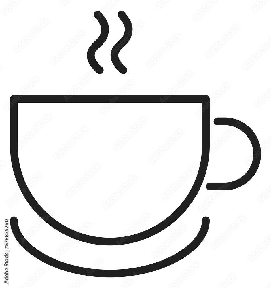 Hot cup icon. Coffee mug line symbol Hot cup icon. Coffee mug line symbol