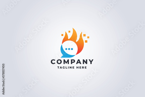 Chat Fire Logo Pro Template
