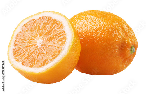 Rangpur (lemandarin) - citrus fruit, hybrid between mandarin orange and lemon isolated on transparent background