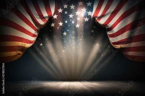 Colorful Labor day with USA flag. Illustration AI Generative