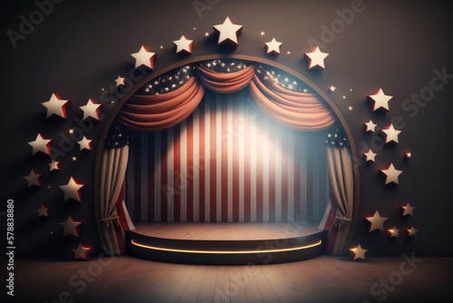 Colorful Labor day with USA flag. Illustration AI Generative
