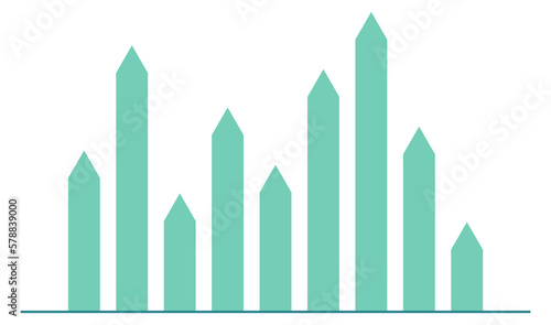 Arrow column chart. Statistic element. Data diagram