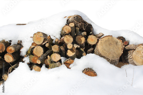firewood in the snow on transparent background (ID: 578839843)