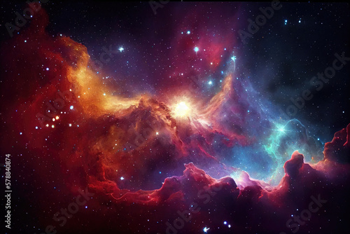 Universe filled with stars nebula and galaxy. © imlane