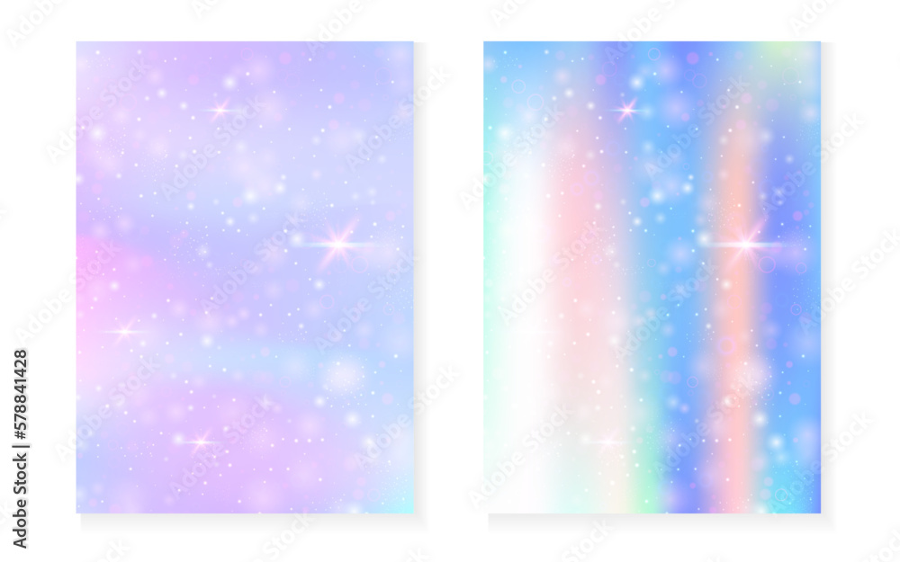 Princess background with kawaii rainbow gradient. Magic unicorn hologram. Princess background with kawaii rainbow gradient. Magic unicorn hologram.