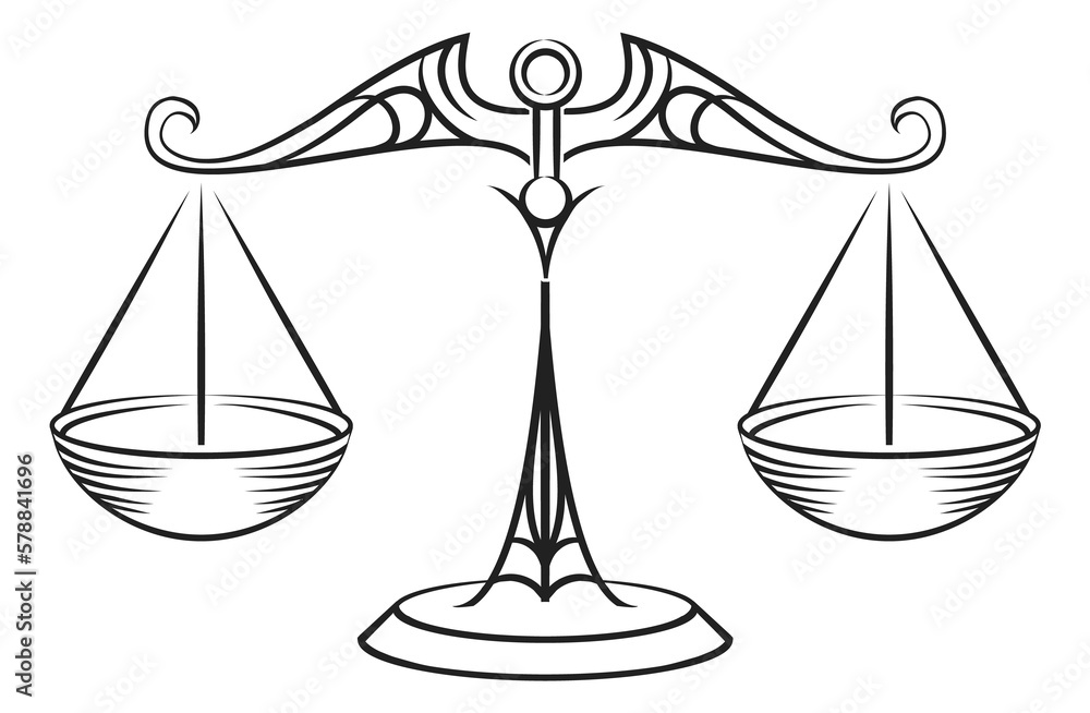 Libra sign. Hand drawn scales zodiac symbol Libra sign. Hand drawn scales zodiac symbol