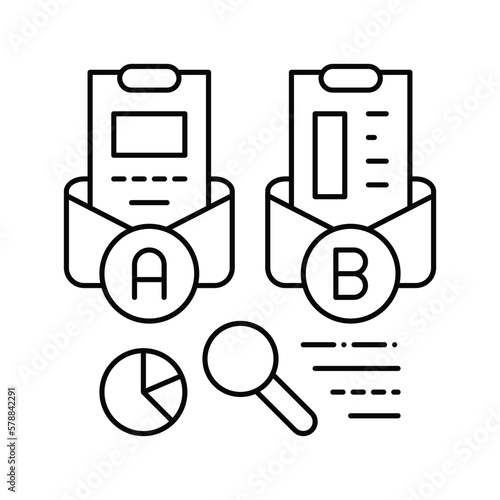 ab email split test marketing line icon vector illustration