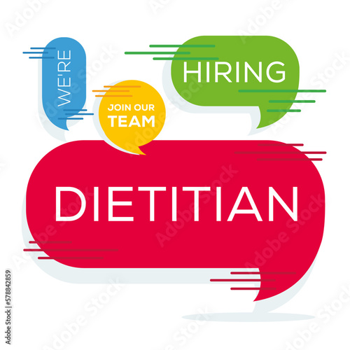 We are hiring (Dietitian), Join our team, vector illustration.
