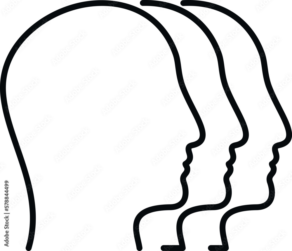 Naklejka premium Team trust icon outline vector. Social business. Core mission