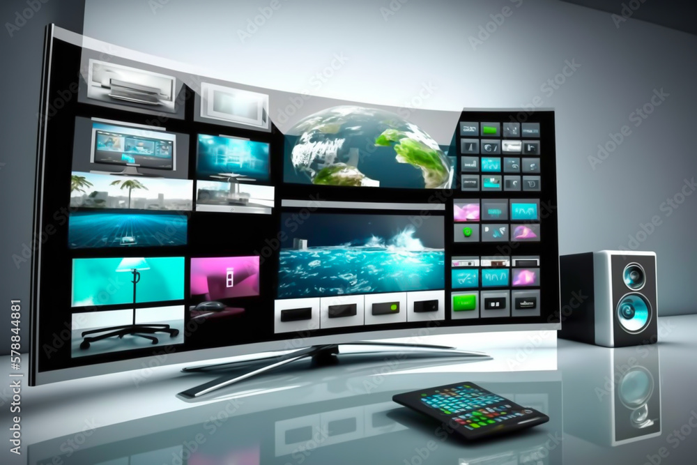 ภาพประกอบสต็อก Smart tv management system usign augmented reality