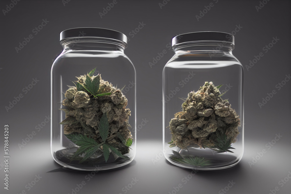 Jars of medical marijuana Generative ai Jars of medical marijuana Generative ai