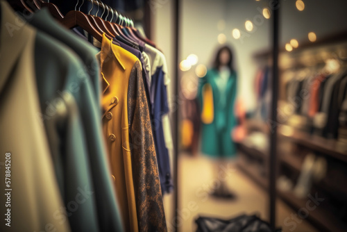 Clothing boutique background, generative ai