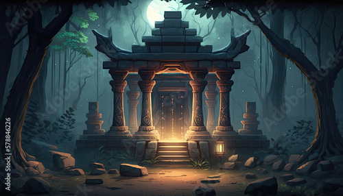 old small temple tomb in the forest