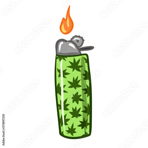 lighter for smoking. lighter with cannabis. smoke weed vector